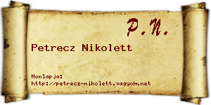 Petrecz Nikolett névjegykártya