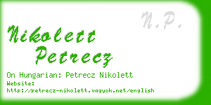nikolett petrecz business card